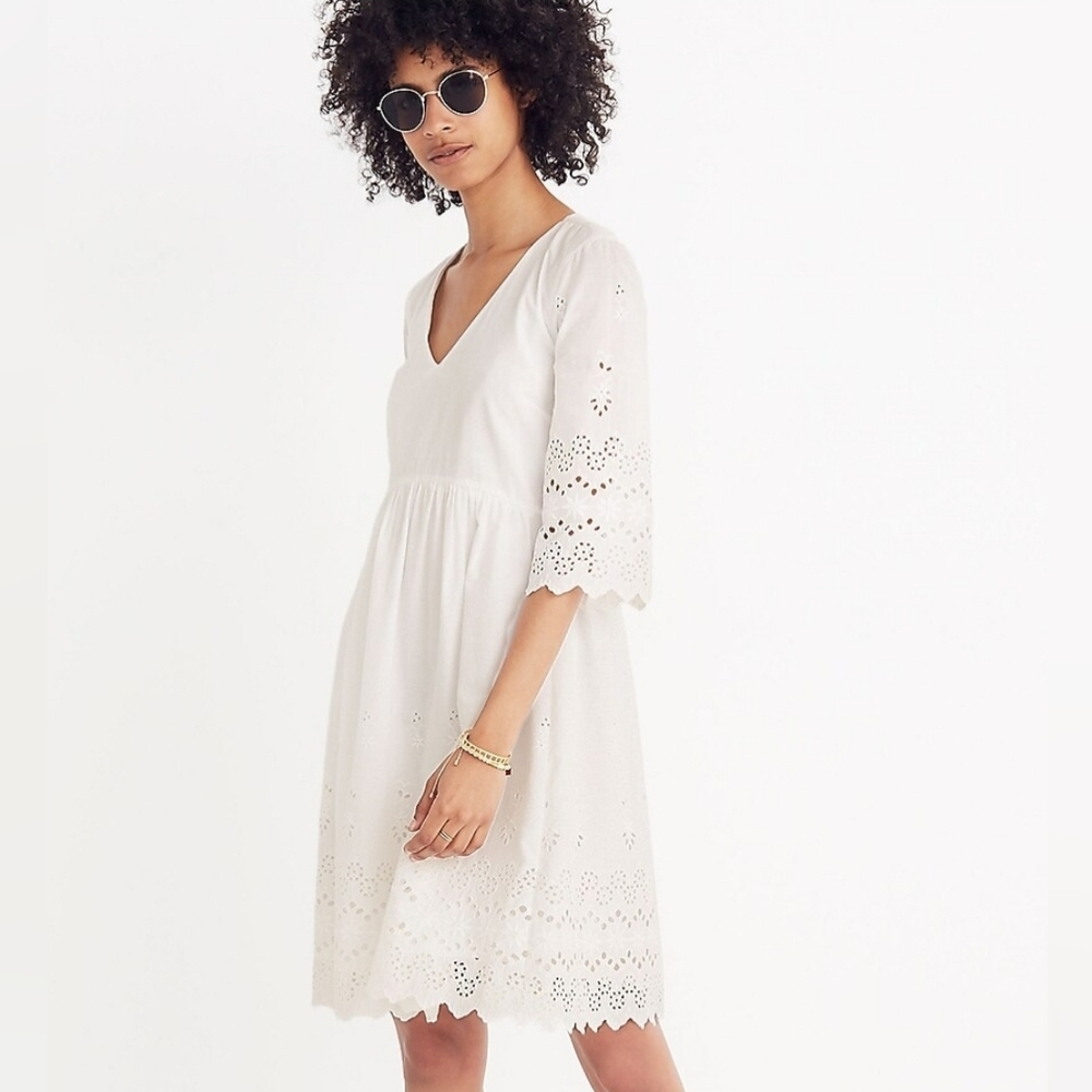 Madewell Eyelet Lattice Dress